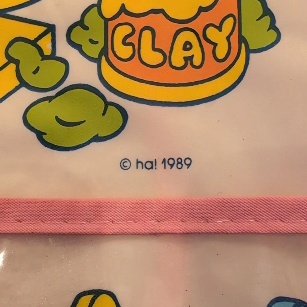 Vintage 1989 Vinyl Bib Miss Piggy And Kermit The Frog Arm Holes Food Catcher